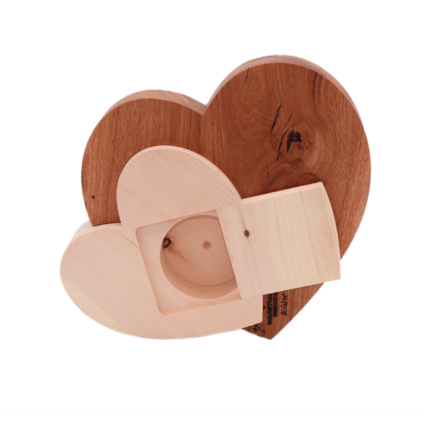 Herzen aus Holz Geschenk für Hochzeit und Valentinstag